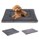 BVAGSS Dog Bed Mat,Reversible Dog Crate Pad, Memory Foam Dog Beds, Soft Warm Pet Cushion for Small Medium Dogs, Washable Pet Sleeping Mattress Kennel Bed Pad XH079 (60x45x4 cm,Light Grey)