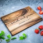 Personalized cutting board, Engraved cutting board, Custom cutting board, Wedding Gift, Bridal shower, Housewarming Anniversary Oak Walnut (Walnut 12x16, Millers)