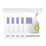 simplehuman Code G Custom Fit Drawstring Trash Bags, 30 Liter / 8 Gallon, White, 100 Count