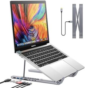 USB C Laptop Docking Station Stand, USB C Dock Tablet Stand, 7 in 1 USB C Hub with 4K HDMI, 2 USB 3.1, PD 100W, Universal Docking Station for MacBook Pro/Air/Dell/HP/Surface/Lenovo, Plug and Play