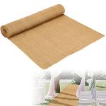 Tudomro Extra Long Natural Burlap Wedding Aisle Runner Outdoor Jute Burlap Aisle Runner for Wedding Ceremony Rustic Indoor Wedding Runner Carpet for Walkway(Elegant Style, 40 Inch x 50 Ft)
