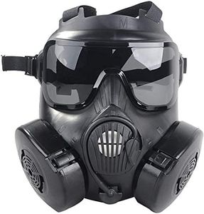 M50 Airsoft Protective Gas Mask Tactical, Full Face Eye Protection Goggles Dummy Toxic Skull Gas Mask with Filter Fans for BB Gun Game Cosplay Halloween Masquerade Costume Props, No Anti-Gas Function