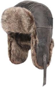 Unisex Trapper Hat Russian Ushanka Faux Fur Bomber Hunting Hat Winter Earflap Hat Aviator Pilot Cap Windproof Thermal Trooper Hat Fluffy Super Warm Hat Skiing Skating Hat Thickened for Women Men, Brown, One size