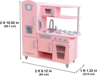 KidKraft Pink Vintage Toy Kitchen – Pretend Play Set for Kids