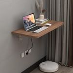Pmnianhua 31'' Wall Mounted Drop Leaf Table, Folding Table, Fold Down Wall Desk, Floating Desk for Home Office, Small Space (Walnut)