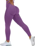 SENBAN Seamless Leggings for Women High Waist Tummy Control Butt Lift Yoga Pants Workout Gym Smile Contour Tights Dark Purple XS