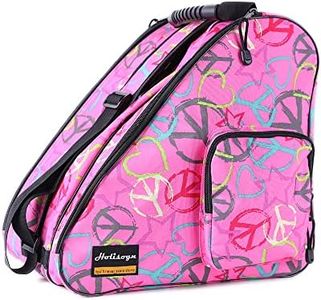 Holisogn Ice, Inline and Roller Skate Bag, Premium and Fashion Bags for child, kids, teenager, adult (Peace & Love Pink HLS001)…