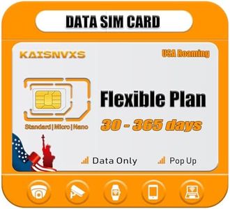 4G LTE Cellular Data Only SIM Card for Security Cameras Compatible with USA Nationwide Networks for Hunting Trail Cameras, Game Cameras, Tablets, Unlocked IoT Device, No Voice, No Text, No Contracts