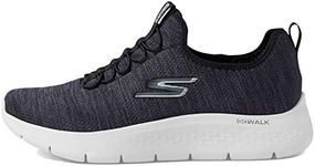 Skechers Men's Gowalk Flex-Athletic Slip-On Casual Walking Shoes with Air Cooled Foam Sneakers, Black/White 2, 7, Black/White 2, 7 US