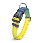 Roses&Poetry Reflective Dog Collar with Gradient Amber, Adjustable Durable Pet Collars for Small Medium Large Dogs (Amber-M)