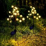 Homehop Solar Lights for Garden 20 Led Blossom, Decorative Flower Lamp, Outdoor, Waterproof for Landscape, Pathway, Home Decor & Courtyard, Auto On/Off,(Warm White, Pack of 2)