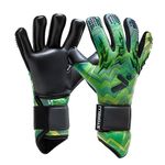 Storelli Lightning Goalkeeper Gloves, High-Impact Hand Protection With 5 Built-In Finger Spines, German New Basic Latex, Wrist Strap, Extended Cuff, Youth & Adults, Unisex, 1 Pair, Green Storm, Size 6