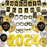 Graduation Party Decorations 2024, Congrats Grad Banner Decoration,Congratulations Balloons Grad Party Supplies Haing Swirls for Graduation Themed Party Decorations