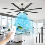 72 Inch Large Industrial Ceiling Fan with Light and Remote-8 Aluminium Blades Ceiling Fan with Energy Efficient DC Motor,Reversible Airflow-Ideal for Living Room,Patio,Garage,and Commercial Spaces