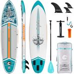 COOLCAA Dolphin Lite 11'8" Inflatable Stand-Up Paddle Board, 490Lbs Capacity SUP Board with 34'' Extra Wide, Fishing Paddleboard with Accessories & Bag for Adults Youth (Anchor Wing)