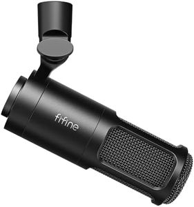 Fifine XLR Microphone, Podcast Dynamic Microphone for Vocal Recording Singing Voice-Over, Studio Metal Mic with Cardioid Pattern, Shockproof, Works for Mixer, Audio Interface,Black-K669D