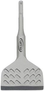 Regiis Tech SDS Plus Floor Scraper 4 in. x 11 in. Wide Angled Flooring Adhesives Remover, Cranked Thinset Removal Chisel Tool