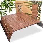 BAM BOO BOX - Sofa Arm tray, Bamboo Sofa tray, Wooden Armchair tray, Foldable Couch tray, Sofa table tray, Flexible Couch arm table, Side Armrest Brown Colour