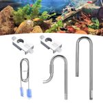 Aquarium Filter Pipe, Surface Skimmer Aquarium Inflow and Outflow Pipe Set Stainless Steel Filter Lily Pipe Inflow Outflow Pipe Kit Compatible with 12mm Filter Hoses for Aquarium Plant Tanks (12mm)