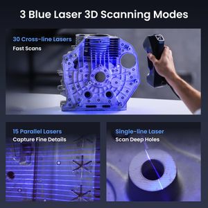 Revopoint MetroY 3D Scanner – 0.01mm Precision, Blue Laser Handheld for Industrial 3D Modeling & Measurement