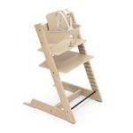 Stokke Tripp Trapp High Chair Combo 2 Includes Chair + Baby Set with Removable Harness for Children, All Age, Height Adjustable, Ergonomic, Premium Wooden Chair for Feeding and Sitting Oak Natural