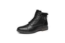 IVACHY Mens Smart Business Work Office Ankle Boots Zip Lace-up Dress Shoes