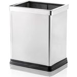 AVLA 10 Liter Open Top Trash Can, Stainless Steel Office Wastebasket, Small Kitchen Garbage Container Bin with Liner, Waste Trashcans for Bathrooms, Restaurant, Restroom, Powder Rooms, Home