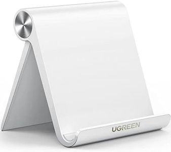 UGREEN Tablet Stand Holder Adjustable Portable Desktop Holder Dock Compatible for iPad 10.2 iPad Pro 11 Inch iPad 9.7 iPad Mini 6 5 4 3 2 iPad Air iPhone 16 15 14 13 12 Pro Max 11 XS XR White