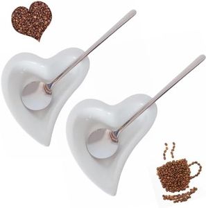 Coffee Spoon and Rest Set, Heart Coffee Spoon Rest for Coffee Bar Small Spoon Rest for Coffee Station Tea Spoon Rest Coffee Spoon Holder for Coffee Bar Teaspoon Rest with Spoon (Two Sets)