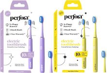 Perfora Electric Toothbrush | 1 Year Warranty | Electric Brush, Electric Toothbrush For Kids, Men & Women, 2 Modes, AAA Powered, 90 Days Battery Life, 002 (Sunshine Yellow & Lilac Lavender)