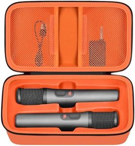 Boobowl Bluetooth Microphone Wireless Case Digital Microphones, Portable Wireless Mic Box for Rechargeable Battery, Receivers, Adapter (Bag Only)-Orange