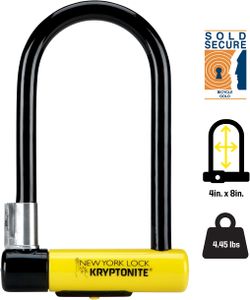 Kryptonite New York Standard Bike U-Lock – Heavy Duty 16mm Shackle, Gold Rated