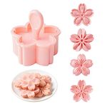 Cookie Press, 4 Styles Cookie Stamps Cherry Blossom Cookie Cutters Mold for Sakula Cookies Pastry Accessories (Pink)