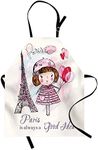 Ambesonne Paris Apron, Little Girl 