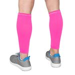 Calf Compression Sleeves - Leg Compression Socks for Runners, Shin Splint, Varicose Vein & Calf Pain Relief - Calf Guard Great for Running, Cycling, Maternity, Travel, Nurses (Pink, Large)