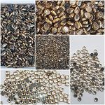 JustLatest JL Kundans Stones (Set of 5 Shapes - 500 Pices) for Jewellery Making, Bangles, Embroidery, Craft, Stones for Embroidery Work and Cloth Works (Mix, Silver)