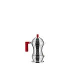 Alessi Cast Aluminium Espresso Coffee Maker with a Polyamide Handle & Knob, Aluminium, red, 1 Cup