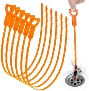 25 Inch Snake Drain Clog Remover Tool, 6PCS Hair Drain Cleaner Tool, Hair Cather Shower Drain Tool, Drain Auger hair Cleaning Tool for Shower Kitchen Sink Bath Tub Bathroom