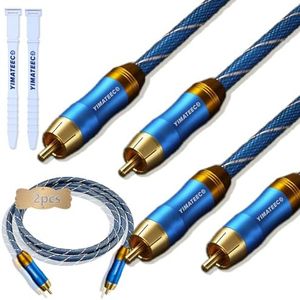 YIMATEECO Subwoofer Câble - Câble RCA coaxial numérique RCA vers RCA mâle - Câble audio plaqué or 24 carats - Pour caisson de basses, récepteur AV, home cinéma (RCA vers RCA, 1 m, 2 pièces, bleu)