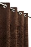 Homefab India 2 Piece Velvet Window Curtains - 5 feet, Brown