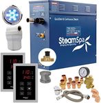 SteamSpa 9kW Steam Sauna Generator Executive Bundle 240V Steam Generator with Touch Pad, Steamheads, Pressure Relief Valve, Built-in Auto Drain, LED Light, Filter and Quick Install Kit EXT900BN-A