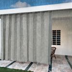 HIPPO Waterproof Plastic Outdoor Balcony Solid Rod Pocket Opaque Curtain Hdpe Fabric Sun & Rain Protection For Balcony 10Ft Long Door Opaque Curtain (Pebble-Grey | 4.50Ftx10.00Ft | 2Pc)