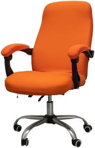 Melaluxe Office Chair Cover with Arm Covers - Universal Stretch Desk Chair Cover, Computer Chair Slipcovers (Size: L) - Orange