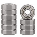 XIKE 605ZZ Sealed Ball Bearings 5x14x5mm Chrome Steel｜Pre-Lubricated｜Double Metal Seal｜605-2Z Miniature Deep Groove Ball Bearing, Pack of 10.