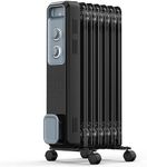Joy Pebble Oil Filled Radiator Heater, Portable Electric Heater, 1s Quick Heat, 3-Level Adjust, Tip-over&Overheat Protection, Portable Space Heater with Wheels and Handle, 1200W Oil Heaters for Home
