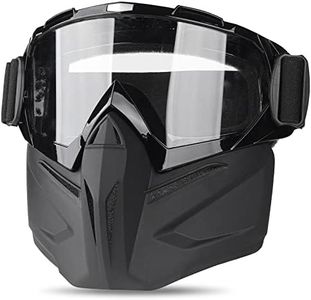 VPZenar Airsoft Mask Full Face,Protective Gear Compatible with Helmet for Men Women Kids Youth,Detachable Clear Goggles for Motorcycle ATV Dirt Bike