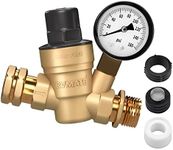 RVMATE RV Water Pressure Regulator, Brass Lead-Free Water Pressure Reducer Kit, Adjustable Valve with Inlet Screen Filter, for Camper Travel Trailer