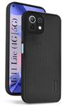 Jkobi Back Cover Case for Xiaomi Mi 11 Lite 4G | 11 Lite 5G (Textured Grip Design | Camera Protection | Slim and Light Weight | Soft Touch and Feel | Black)