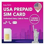 travSIM US SIM Card for Canadian Traveler (Uses The T-Mobile Network) | 50GB Mobile Data at 4G / 5G Speeds | SIM Card USA with Unlimited Talk & Text in US | USA SIM Card Valid for 5 Days