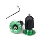 PLATT Bike Bar End Plugs Aluminum MTB Road Bike BMX Handlebar End Caps (Green,1 Pair)